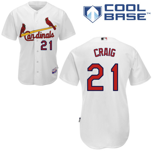 Allen Craig #21 mlb Jersey-St Louis Cardinals Women's Authentic Home White Cool Base Baseball Jersey